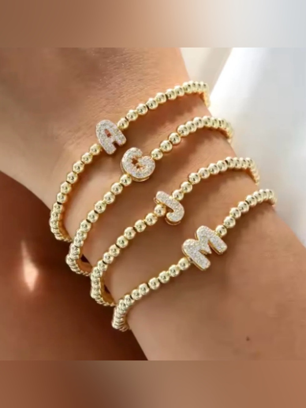 Stia Letter Of Mine - Let It Shine Stretch Gold Bracelet Letter “C” NWT